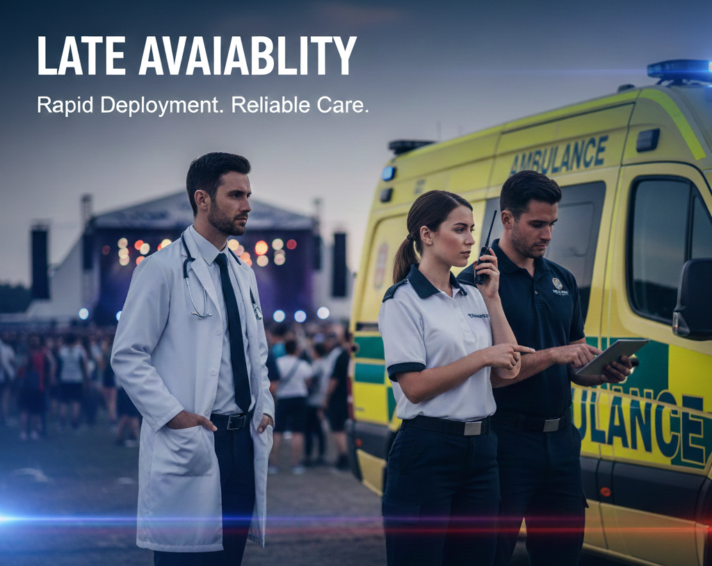 Event Medical Cover Late Availability